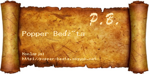 Popper Beáta névjegykártya